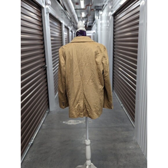 Eddie Bauer XL Tan Wool and Angora Rabbit Pea coat Blazer Jacket - Picture 2 of 5